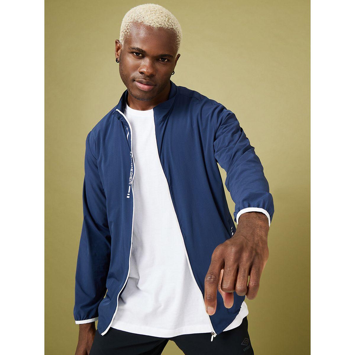 Styli Active Contrast Zip Windcheater Jacket with Placement Print-men-clothing-jacketsandblazers-jackets-image-3