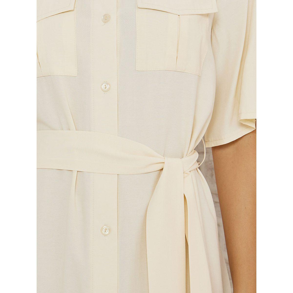 Styli Short Sleeves Full Button Shirt Maxi Dress with Flap Pocket-women-clothing-dresses-image-3