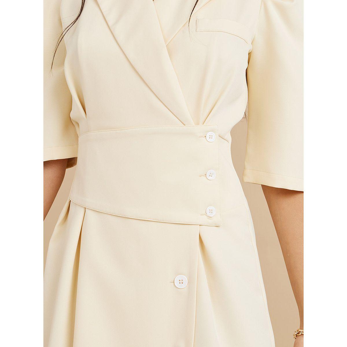 Styli Puff Sleeves Button Detail Blazer Midi Dress-women-clothing-dresses-image-3