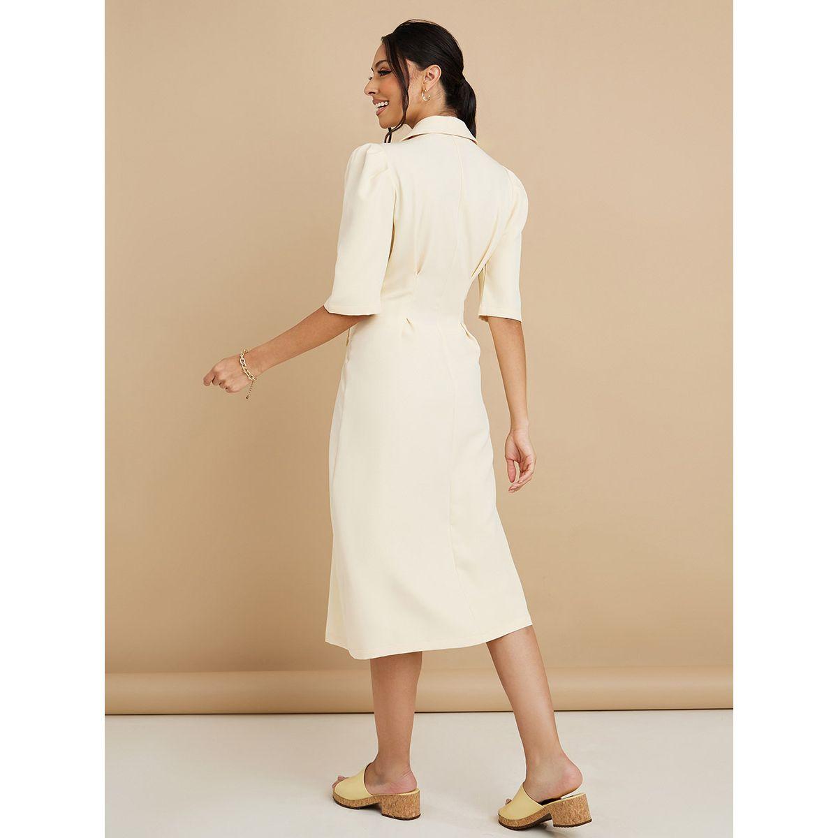 Styli Puff Sleeves Button Detail Blazer Midi Dress-women-clothing-dresses-image-4