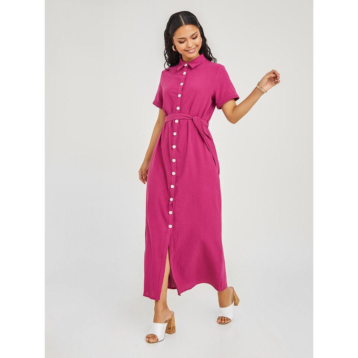 فستان طويل باكمام قصيرة-women-clothing-dresses-image-2