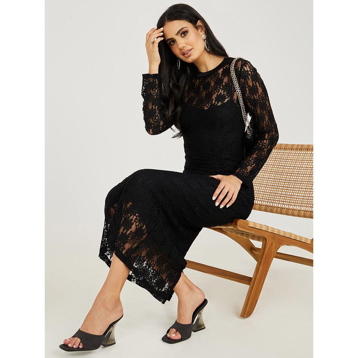 فستان طويل بتداخلات دانتيل-women-clothing-dresses-image-1