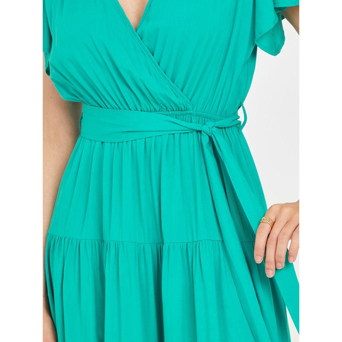 Styli Short Sleeves V Neck Tiered Wrap Midi Dress-women-clothing-dresses-image-3