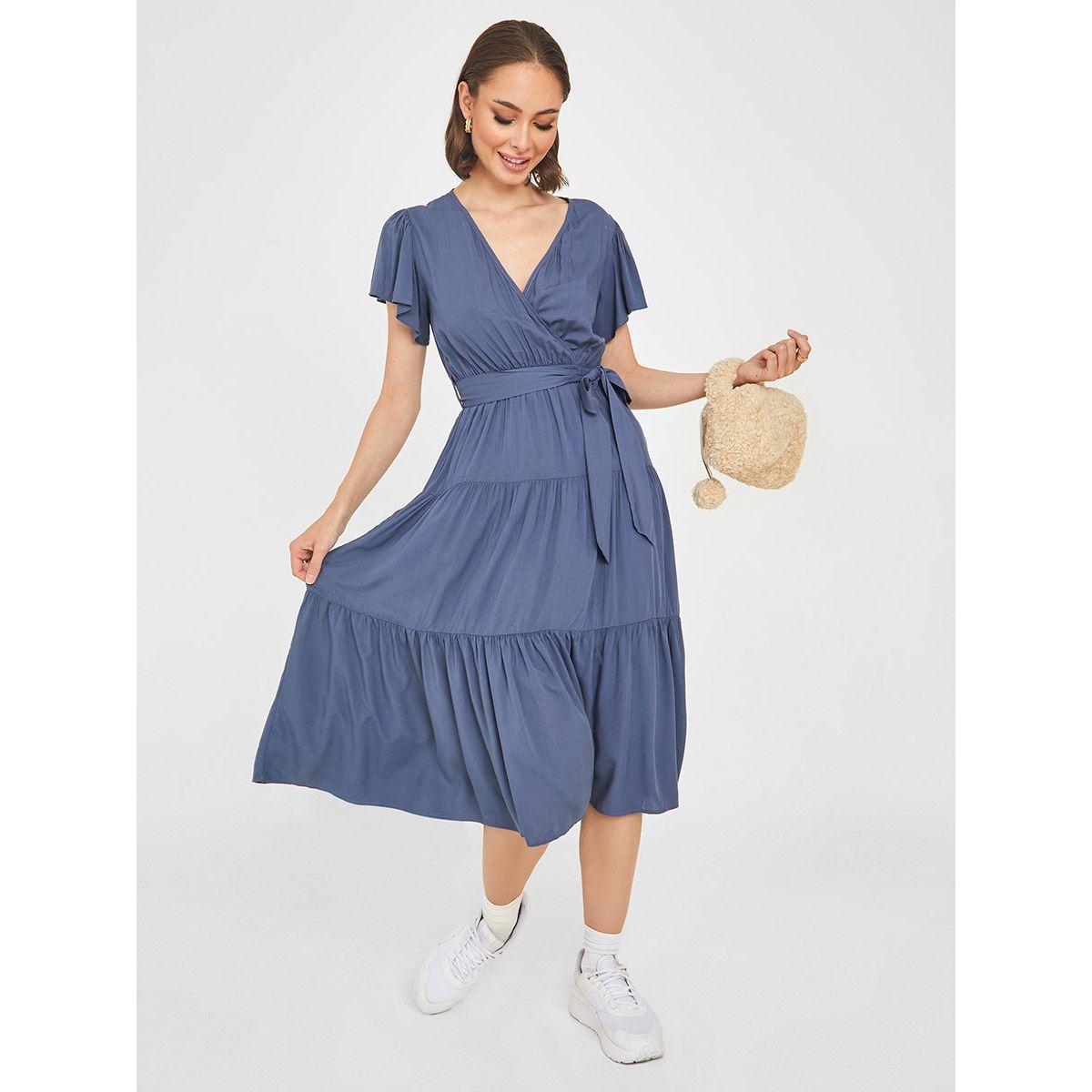 فستان ميدي بنمط لف-women-clothing-dresses-image-1
