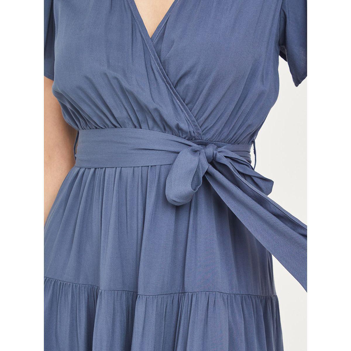Styli Short Sleeves V Neck Tiered Wrap Midi Dress-women-clothing-dresses-image-3