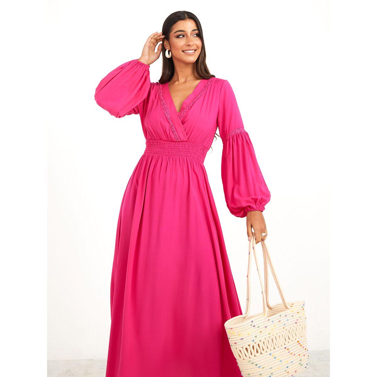Styli Bishop Sleeves Embroidered Detail Empire Waist Maxi Dress-women-clothing-dresses-image-2