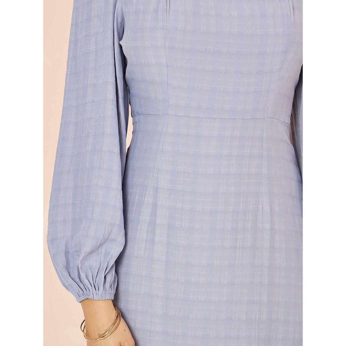 Styli Long Volume Sleeves Square Neck A-Line Midi Dress-women-clothing-dresses-image-4