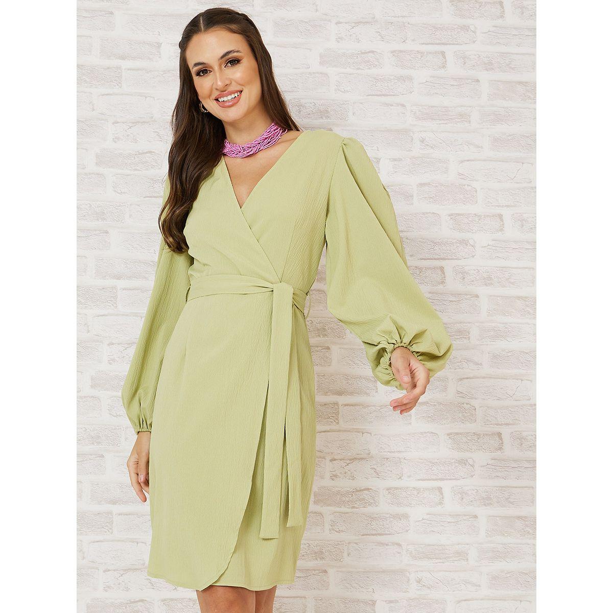 فستان بطول الركبة ونمط لف-women-clothing-dresses-image-1