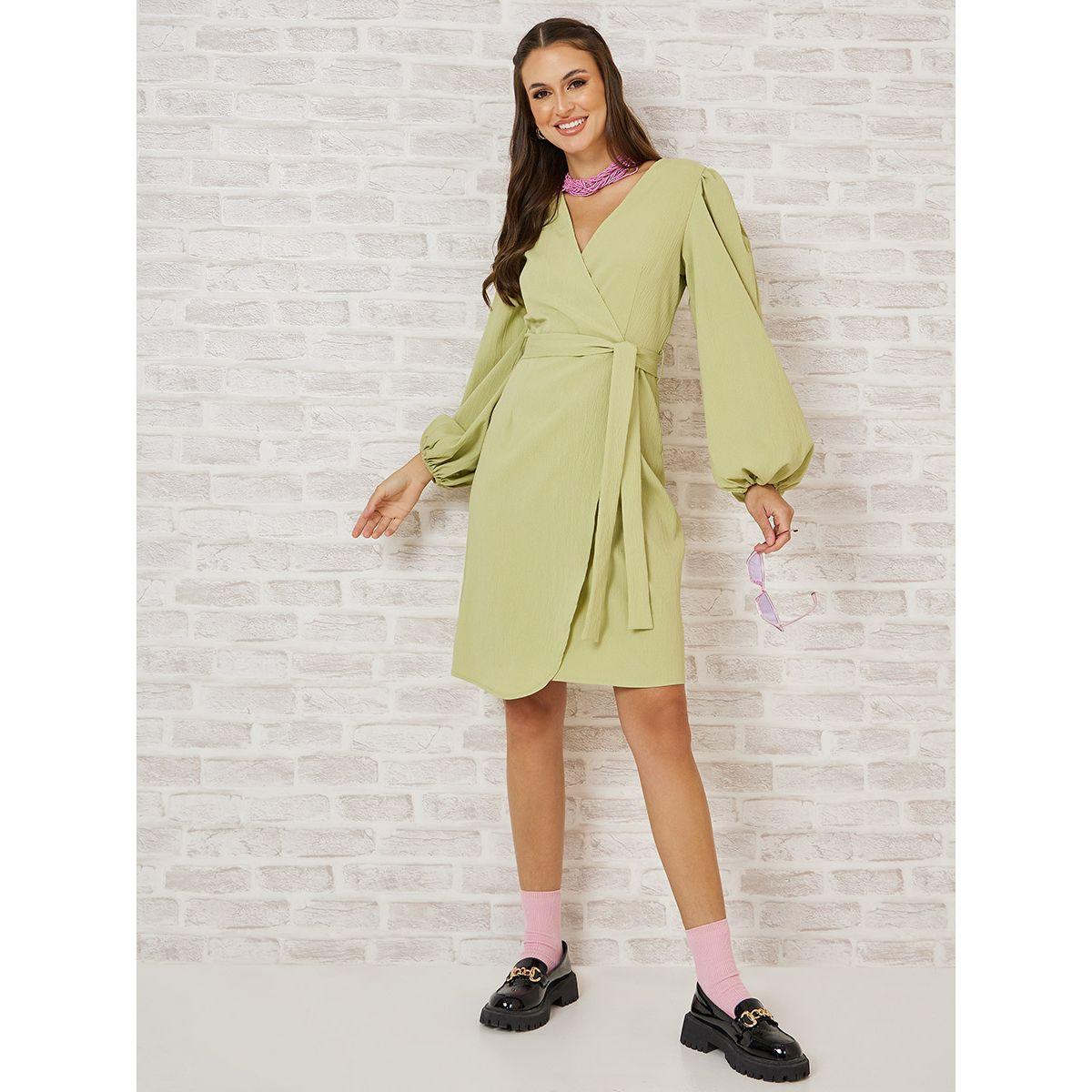 فستان بطول الركبة ونمط لف-women-clothing-dresses-image-2