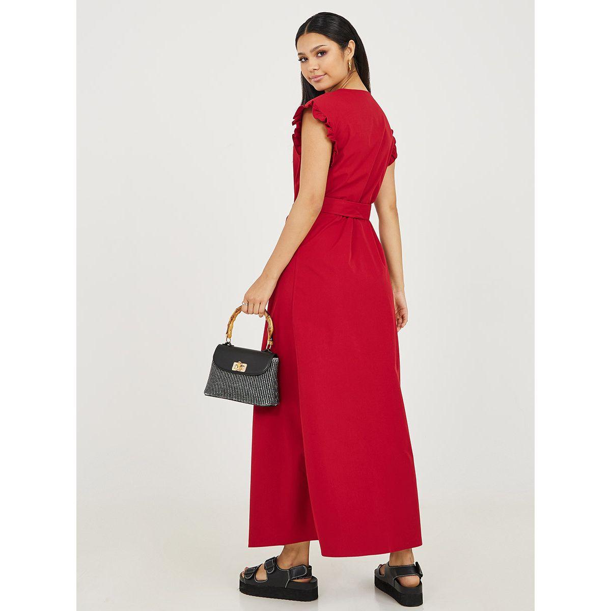 Styli Cap Sleeves Full Button A-Line Maxi Dress-women-clothing-dresses-image-4