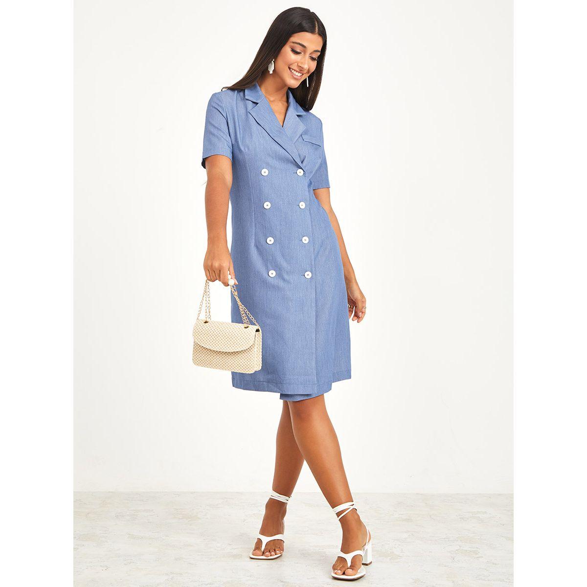فستان باكمام قصيرة وازرار-women-clothing-dresses-image-2