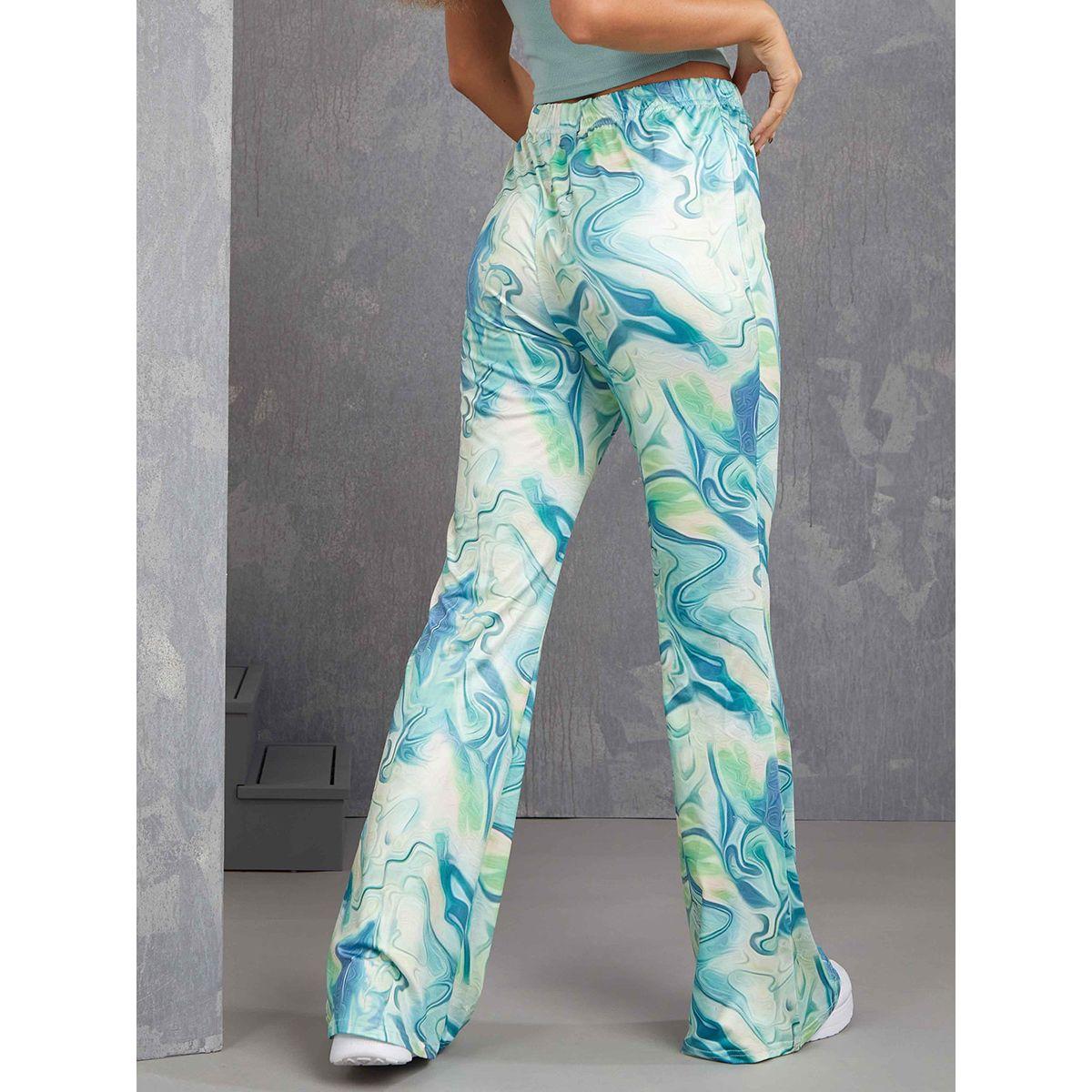 Styli Marbled Print Flare Leg Trouser-women-clothing-bottoms-joggers-image-4