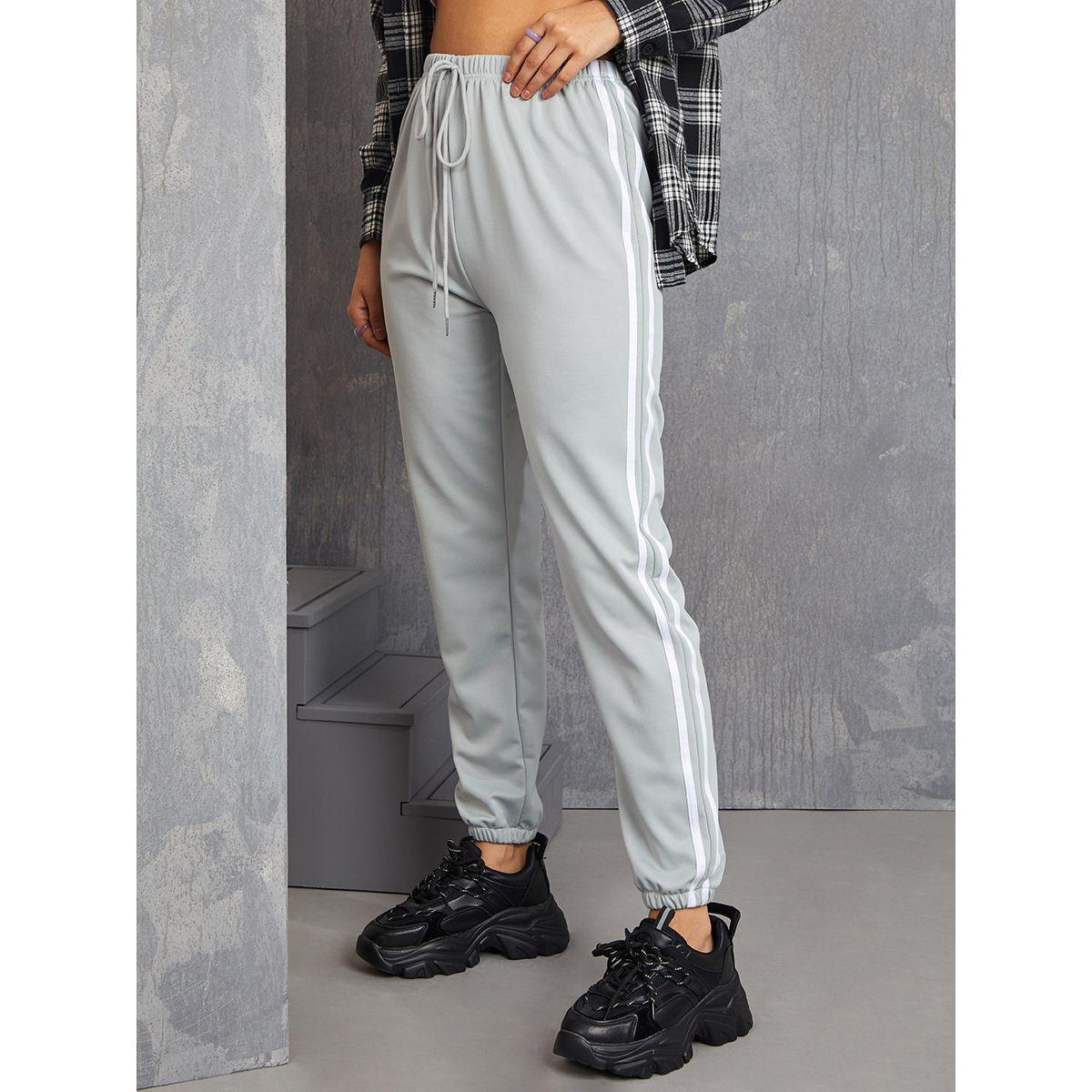 Styli Side Stripe Detail Cuffed Hem Jogger-women-clothing-bottoms-joggers-image-1