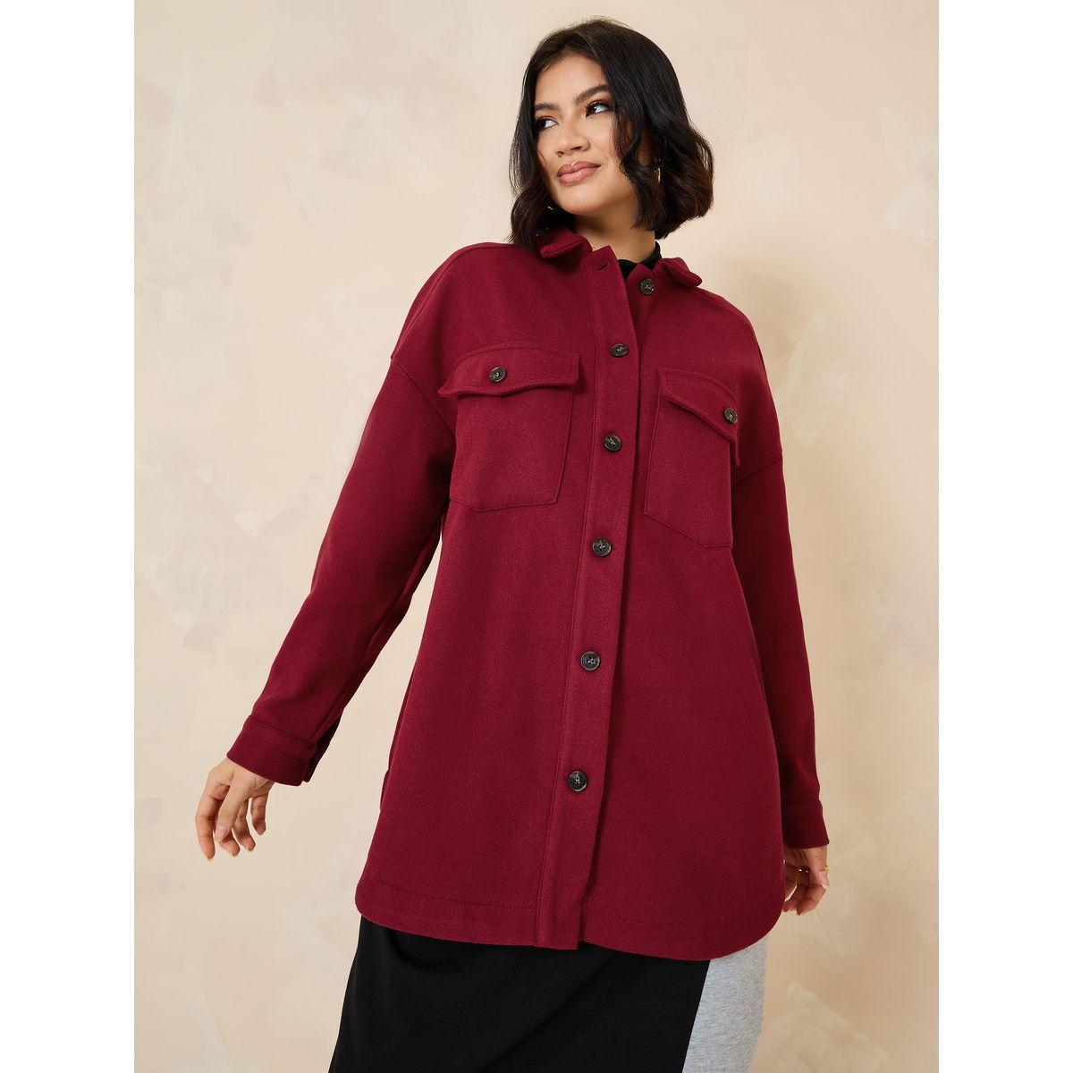 Styli Oversized Longline Wool-Like Shacket-women-winterwear-coatsandjackets-jackets-image-4