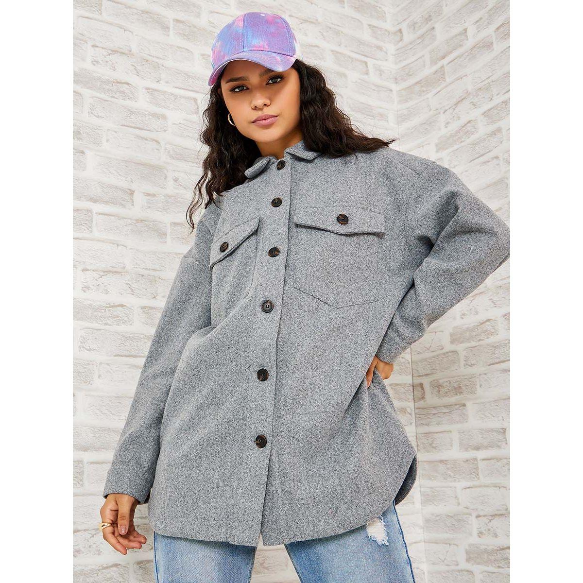 Styli Oversized Fit Longline Wool-Like Shacket-women-winterwear-coatsandjackets-jackets-image-3