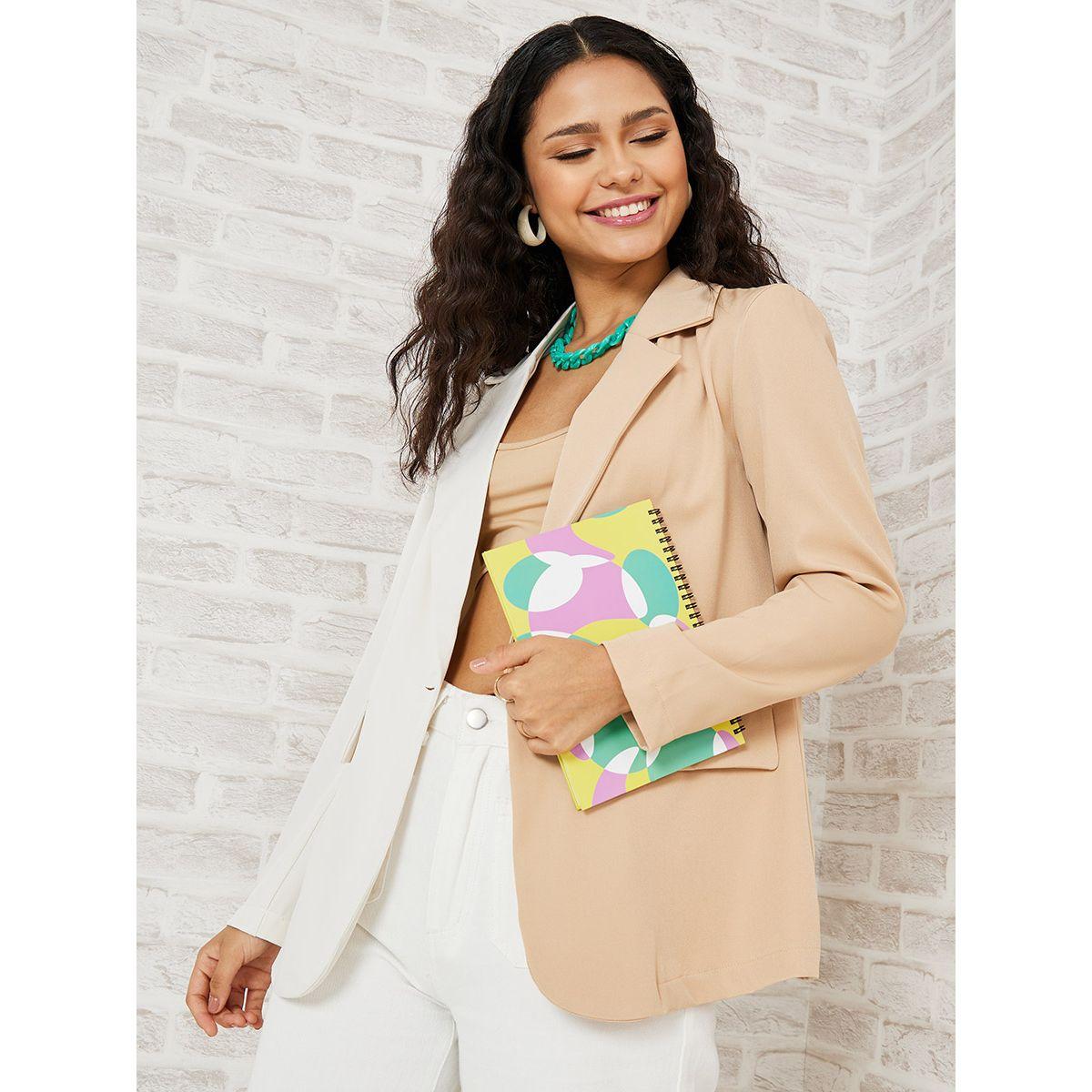 Styli Colorblock Longline Blazer with Flap Detail-women-clothing-coatsandjackets-blazers-image-1