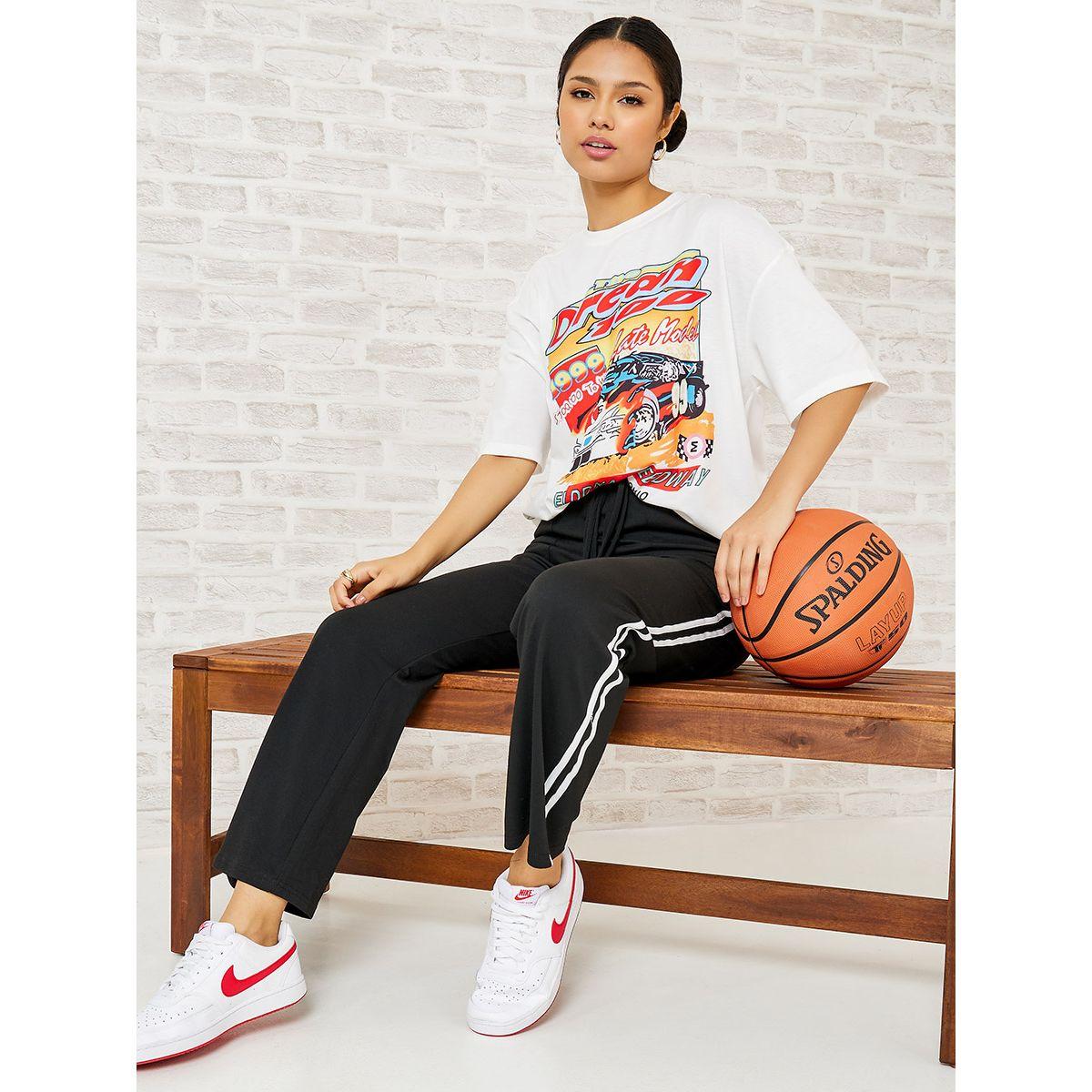 Styli Side Striped Detail Relaxed Fit Trouser-women-clothing-bottoms-trousers-image-1
