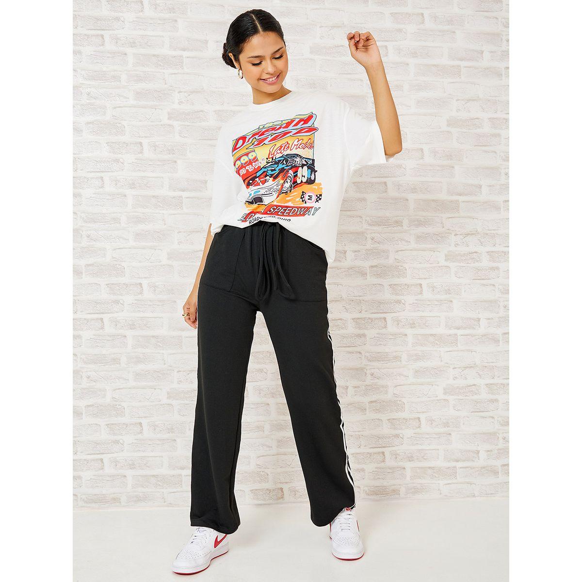 Styli Side Striped Detail Relaxed Fit Trouser-women-clothing-bottoms-trousers-image-3