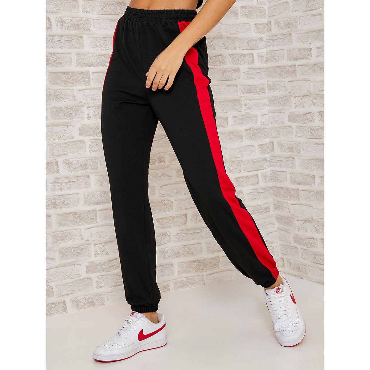 جوغر بشريط جانبي واساور-women-clothing-bottoms-joggers-image-2
