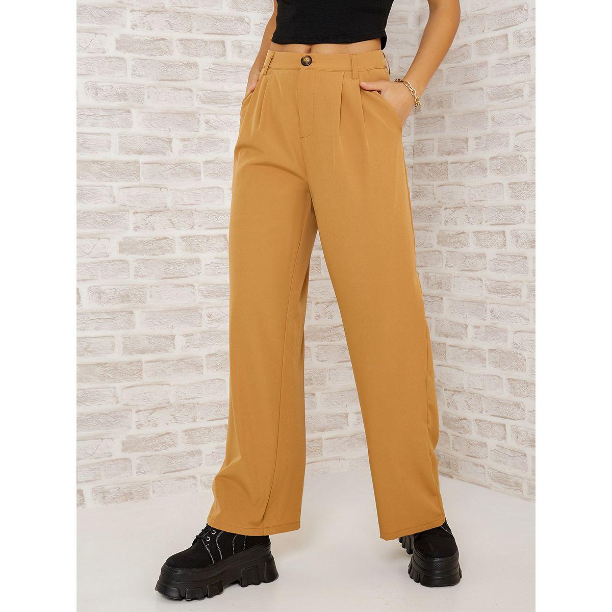 Styli High Rise Wide Leg Trouser with Side Pocket-women-clothing-bottoms-trousers-image-1