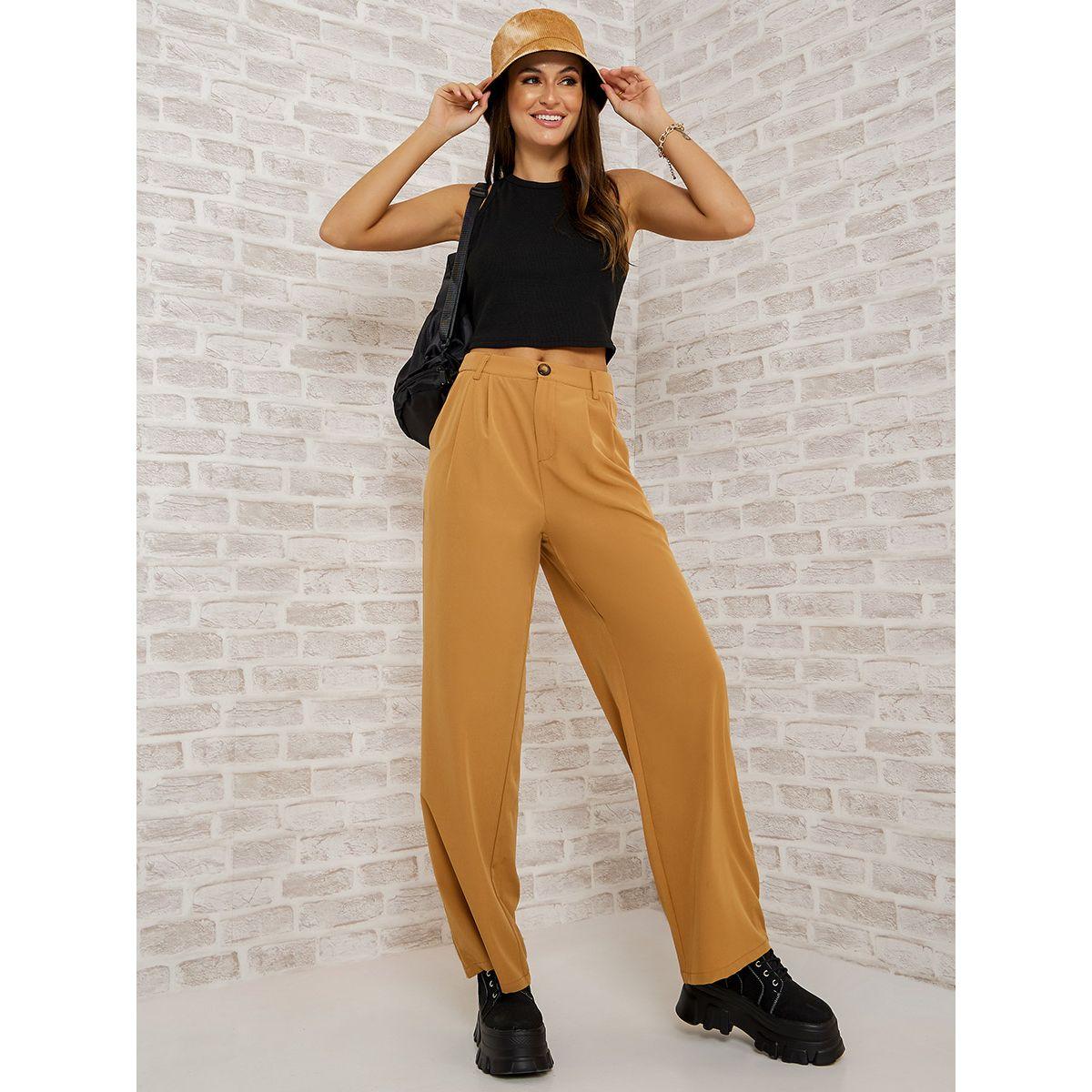 Styli High Rise Wide Leg Trouser with Side Pocket-women-clothing-bottoms-trousers-image-2