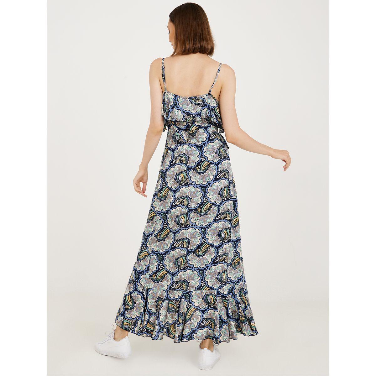 Styli Strappy Frill Detail Printed Wrap Maxi Dress-women-clothing-dresses-image-4