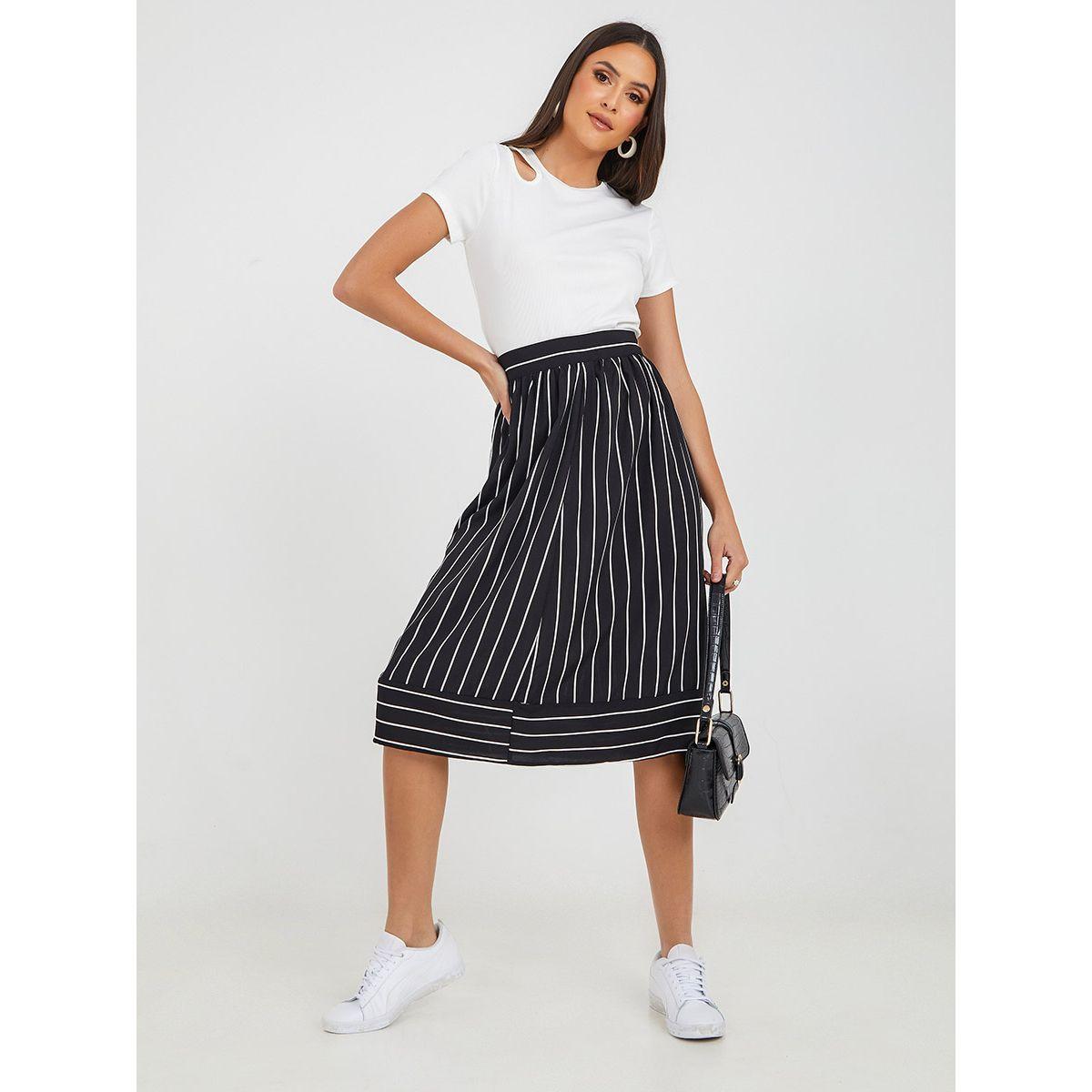 تنورة ميدي بخصر عالي-women-clothing-bottoms-skirts-image-1