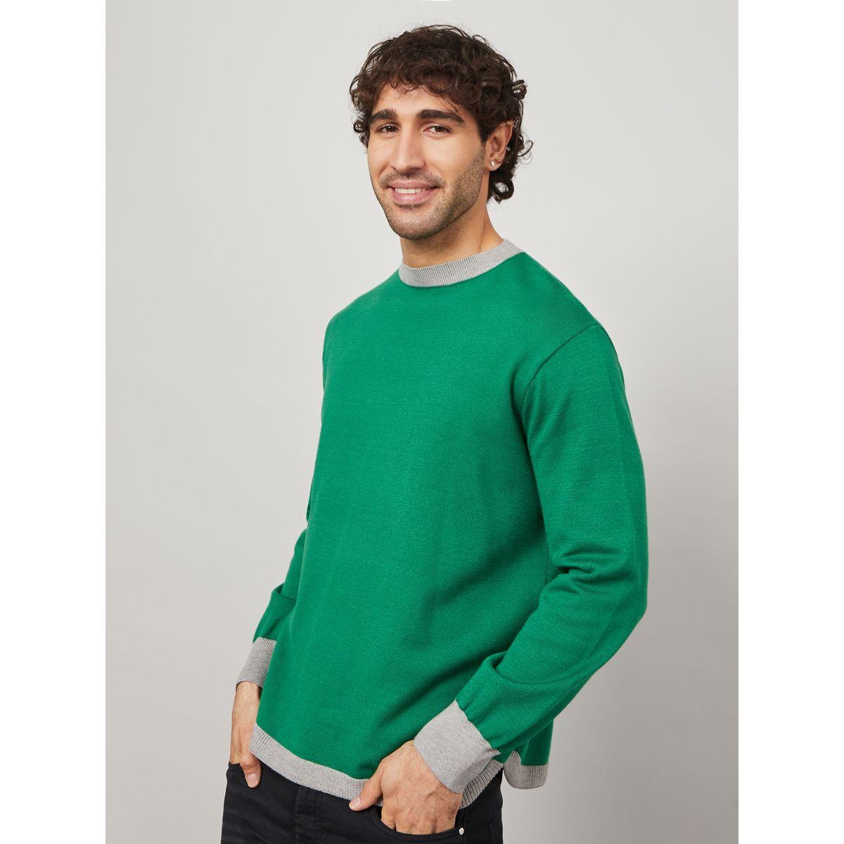 Styli Contrast Curved Hem and Neck Detail Jumper-men-clothing-sweatersandpullovers-image-2