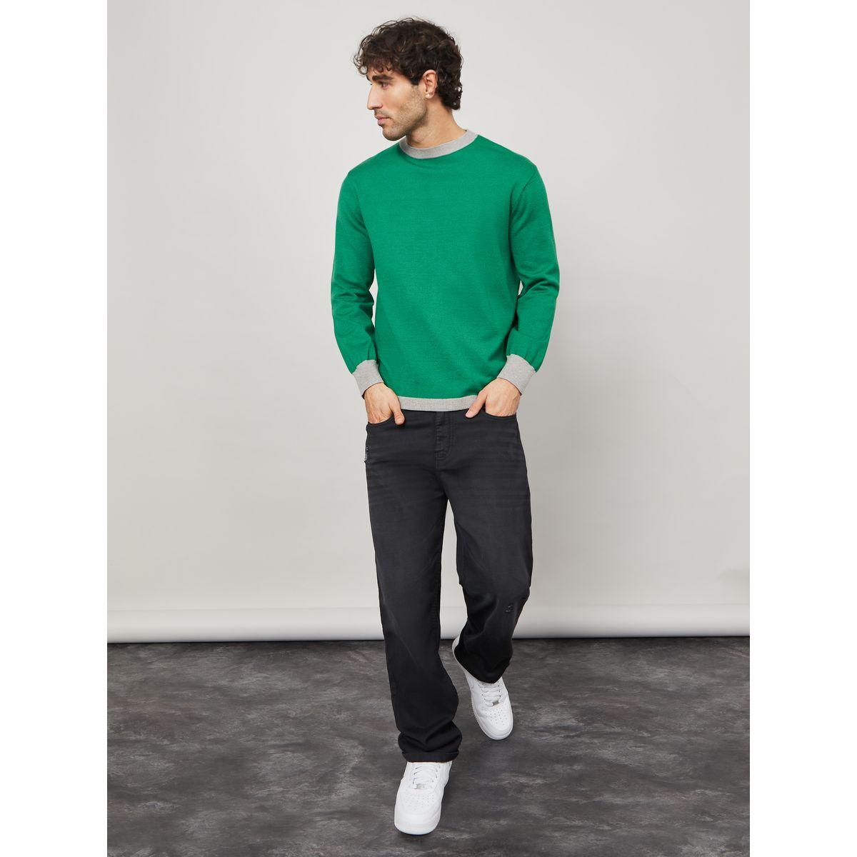 Styli Contrast Curved Hem and Neck Detail Jumper-men-clothing-sweatersandpullovers-image-3
