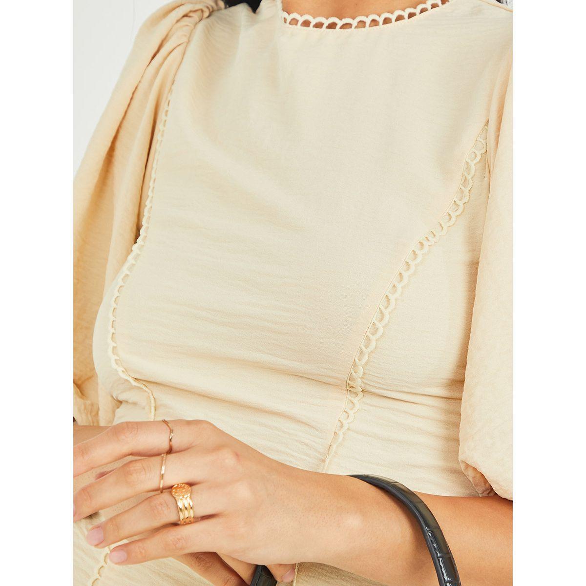 Styli Short Sleeves Lace Detail A-Line Midi Dress-women-clothing-dresses-image-3