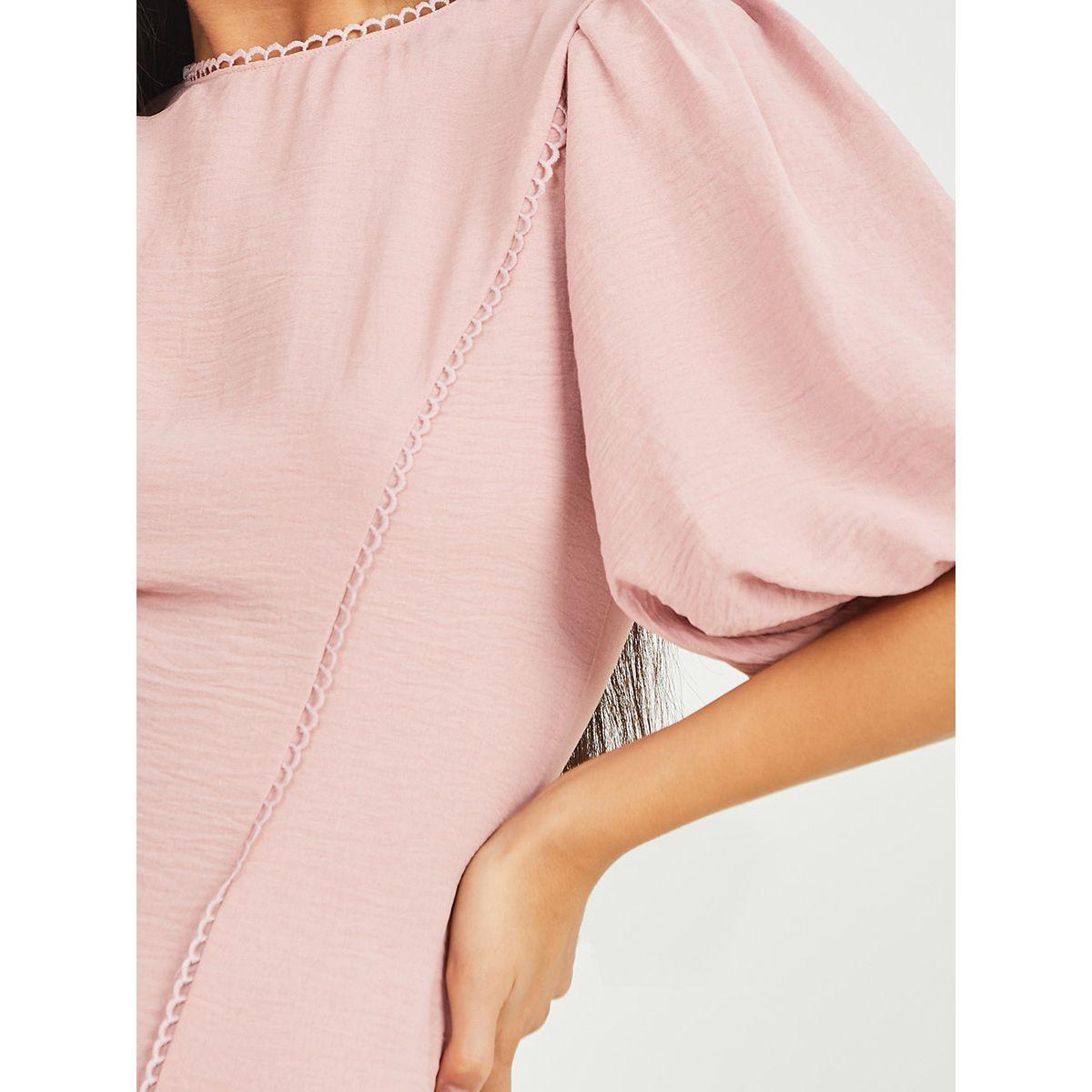 Styli Short Sleeves Lace Detail A-Line Midi Dress-women-clothing-dresses-image-3