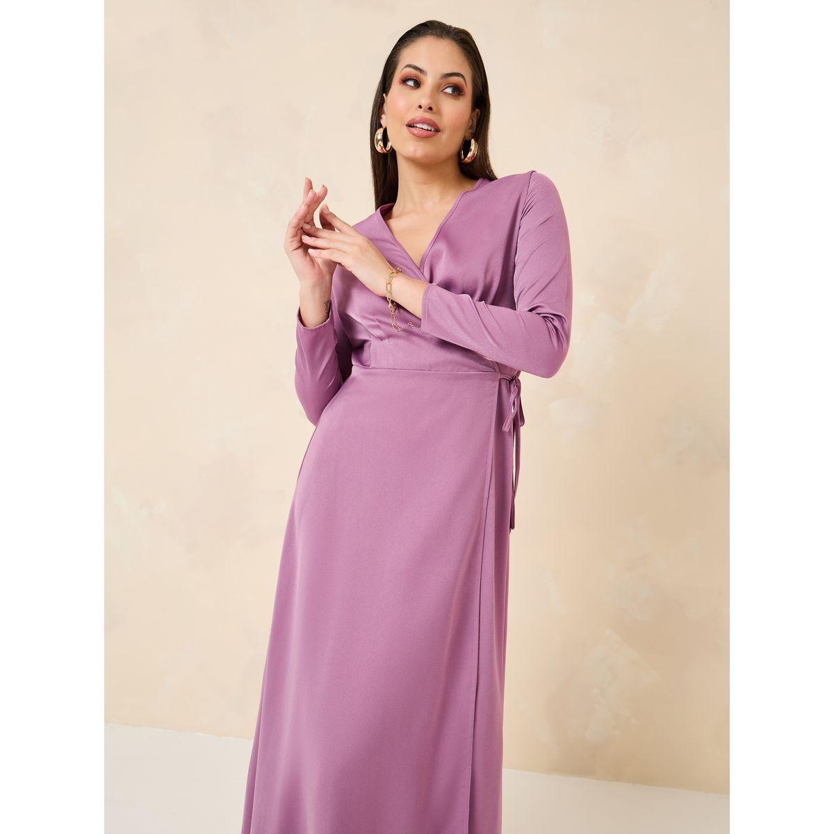 Styli Pleat Bust Detail Wrap Maxi Dress-women-clothing-dresses-image-2