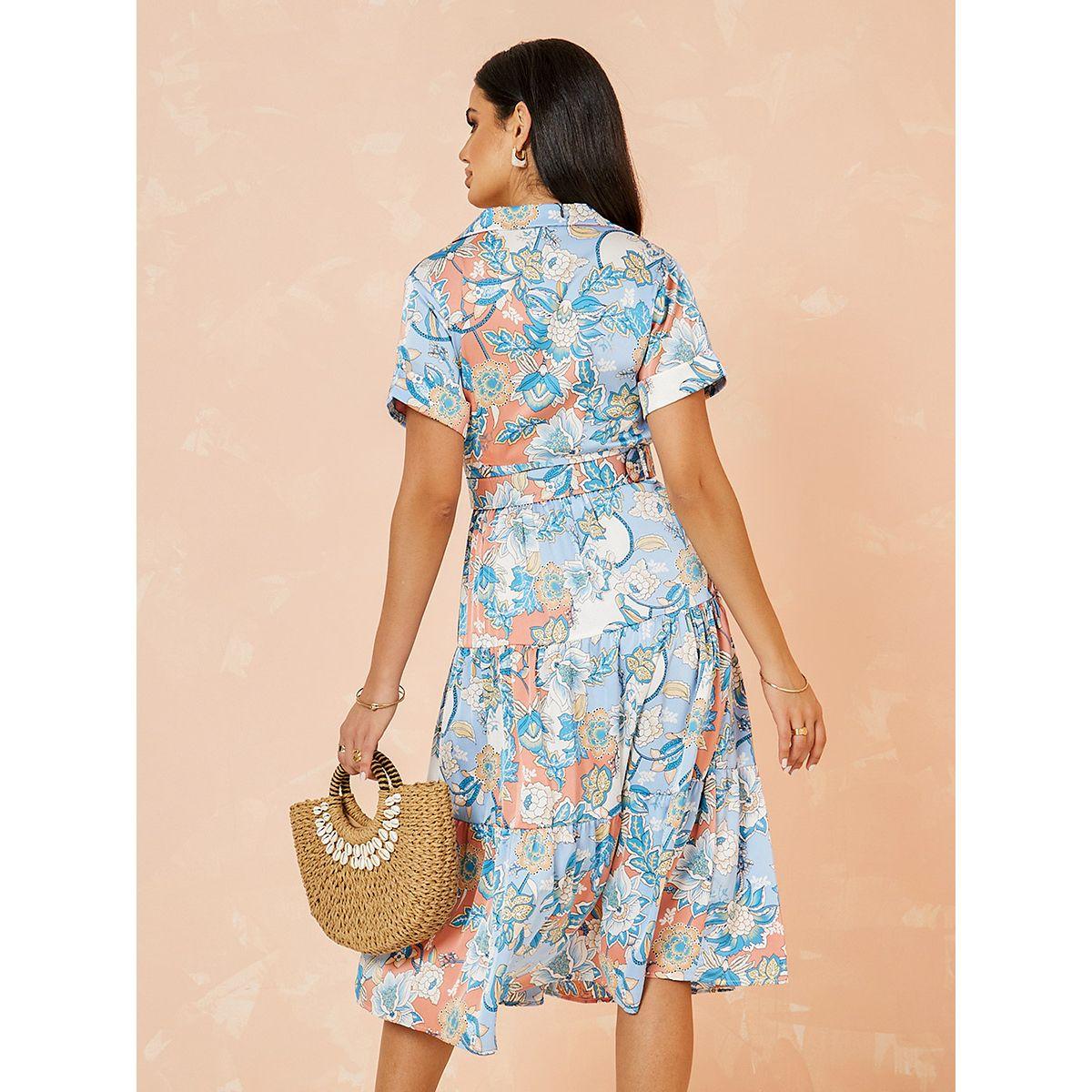 فستان ميدي باكمام قصيرة-women-clothing-dresses-image-4