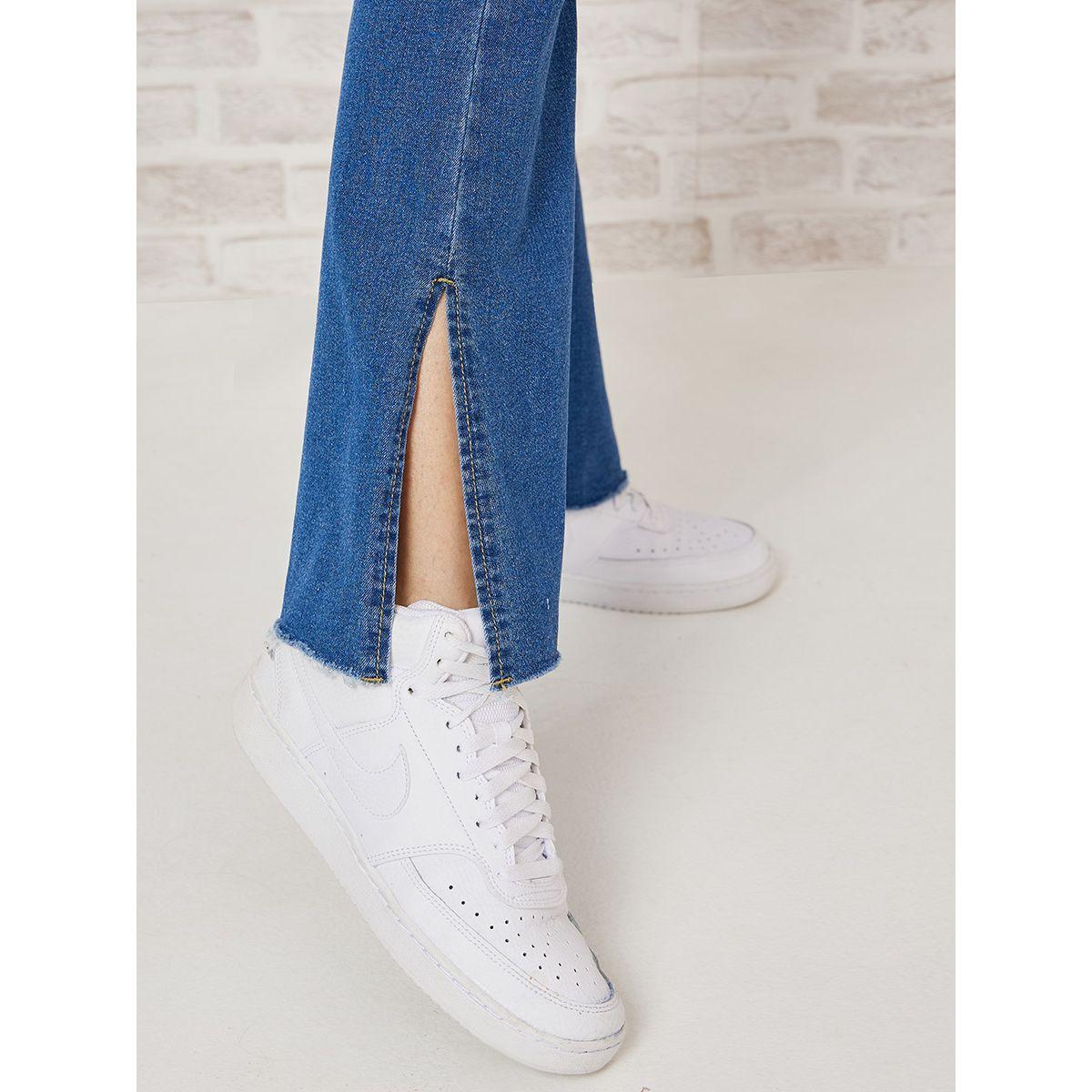 Styli High Rise Flare Leg Jeans with Split Hem-women-clothing-bottoms-jeans-image-4