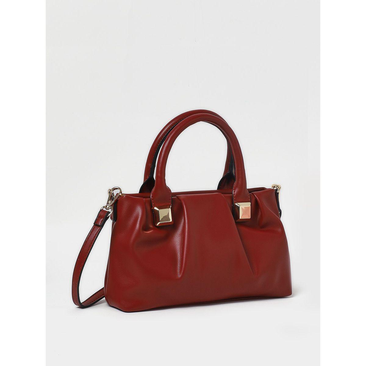 Styli Pleat Detail Gold Accent Detail Handbag-women-bagsandwallets-handbags-image-1