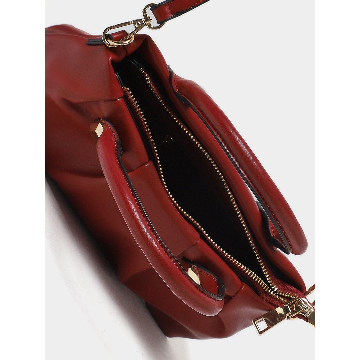 Styli Pleat Detail Gold Accent Detail Handbag-women-bagsandwallets-handbags-image-2