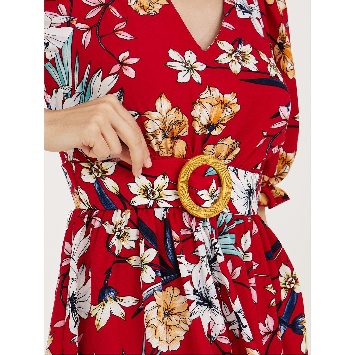 فستان ميدي باكمام منفوشة-women-clothing-dresses-image-4