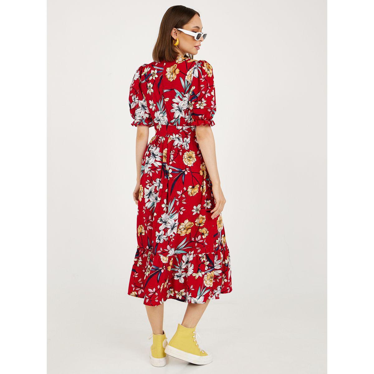 فستان ميدي باكمام منفوشة-women-clothing-dresses-image-5
