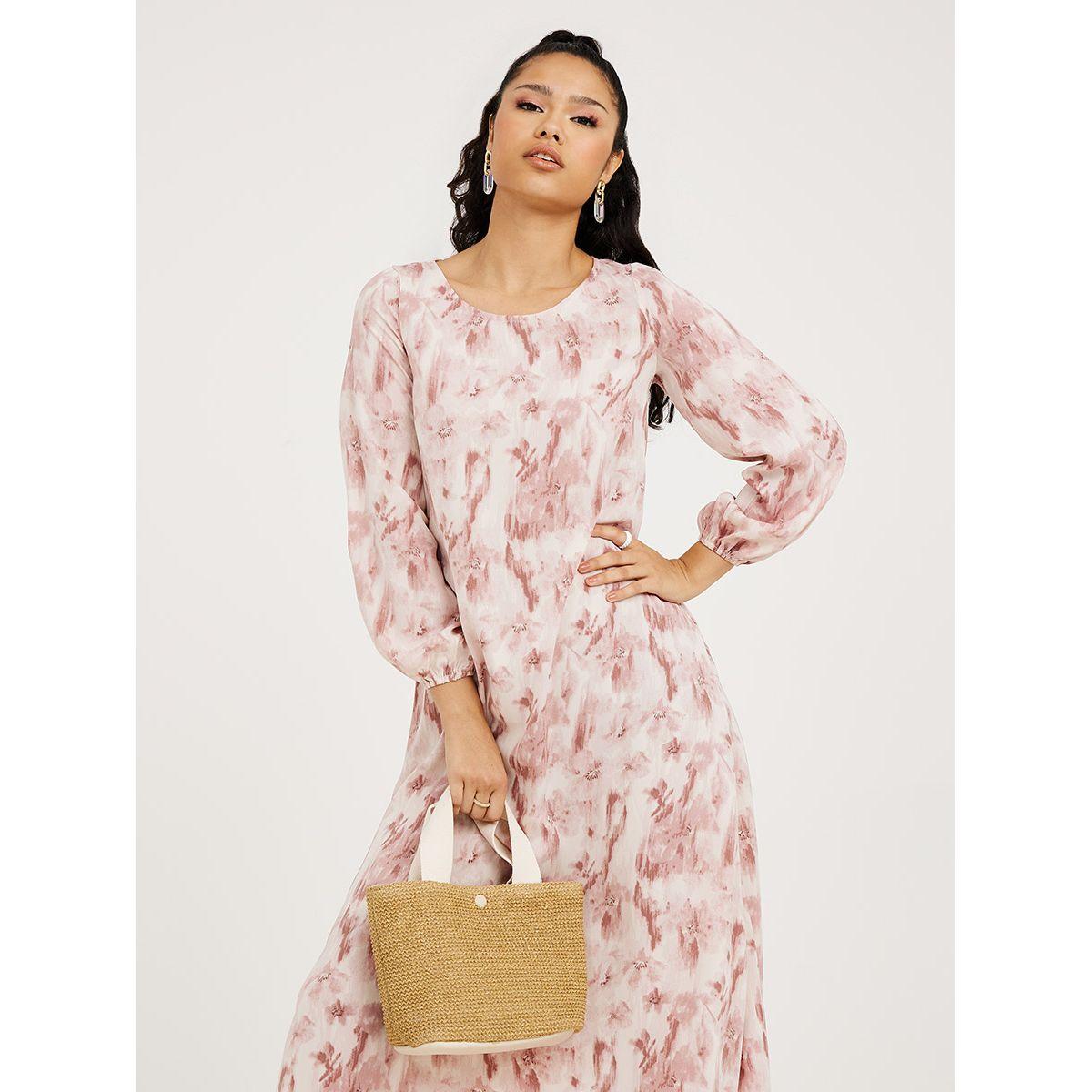 Styli Cuffed Long Sleeves Printed A-Line Maxi Dress-women-clothing-dresses-image-2