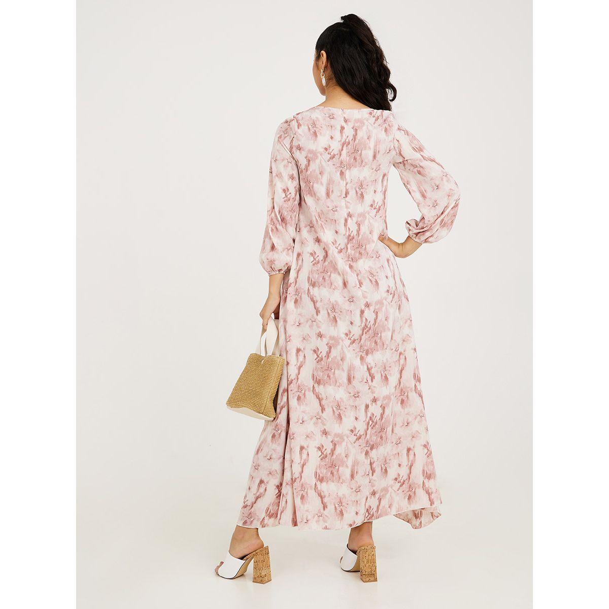 Styli Cuffed Long Sleeves Printed A-Line Maxi Dress-women-clothing-dresses-image-4
