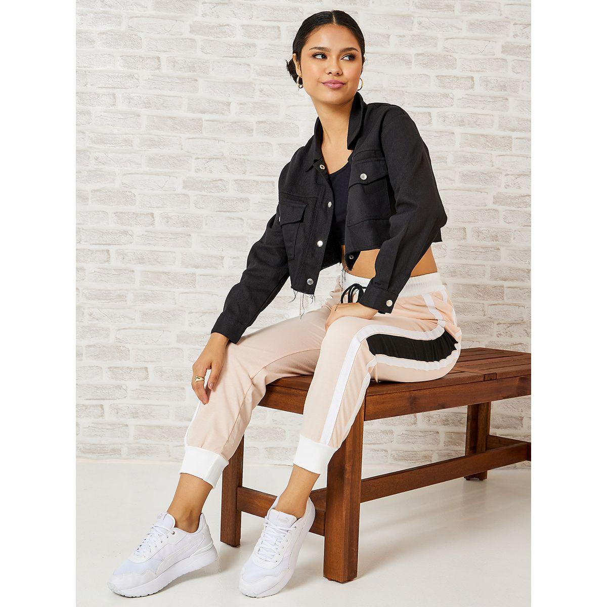 Styli Side Panel Detail Relaxed Fit Jogger with Drawstring-women-clothing-bottoms-joggers-image-1