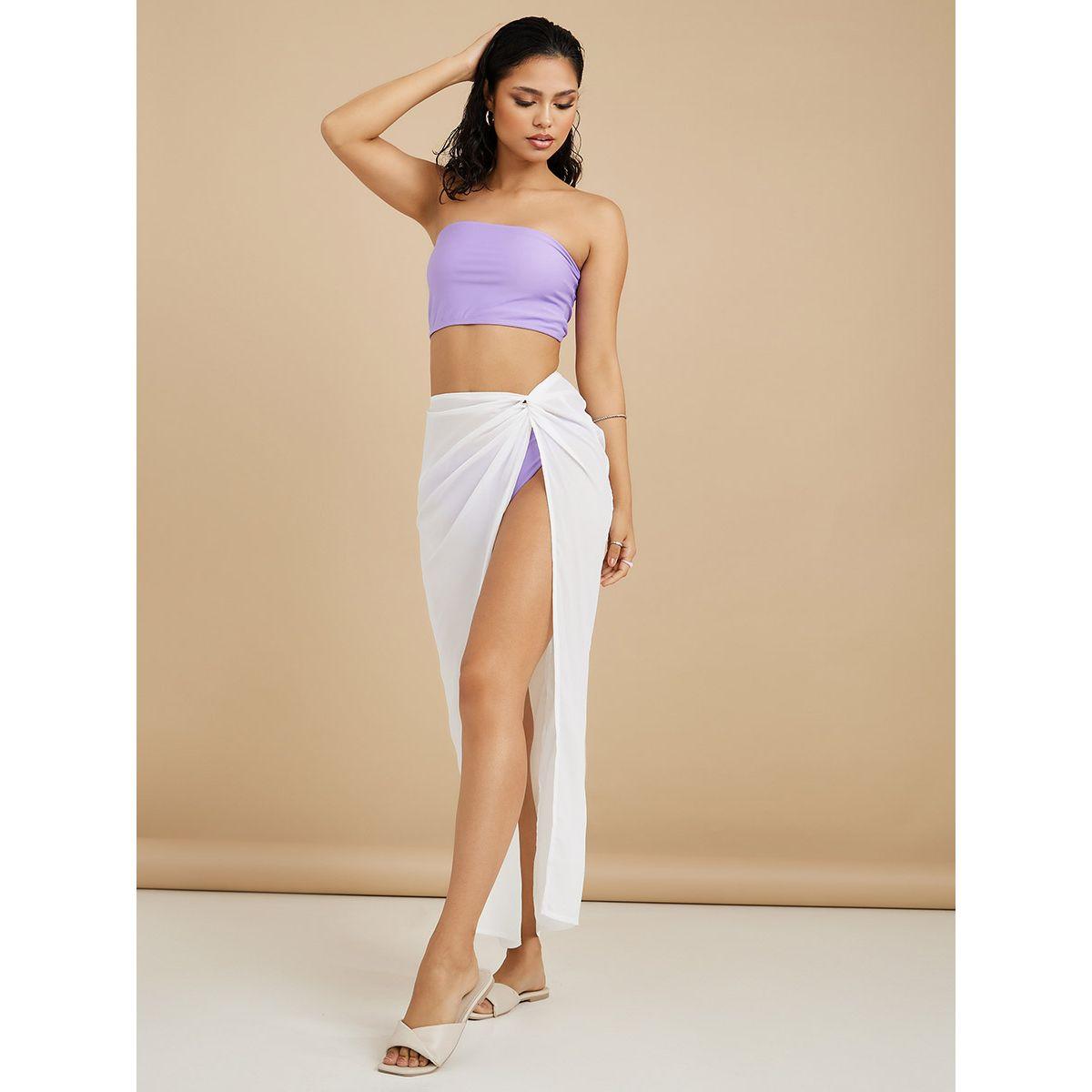 تنورة طويلة شيفون مزينة بعقدة-women-clothing-swimandbeach-beach-beachwear-image-1