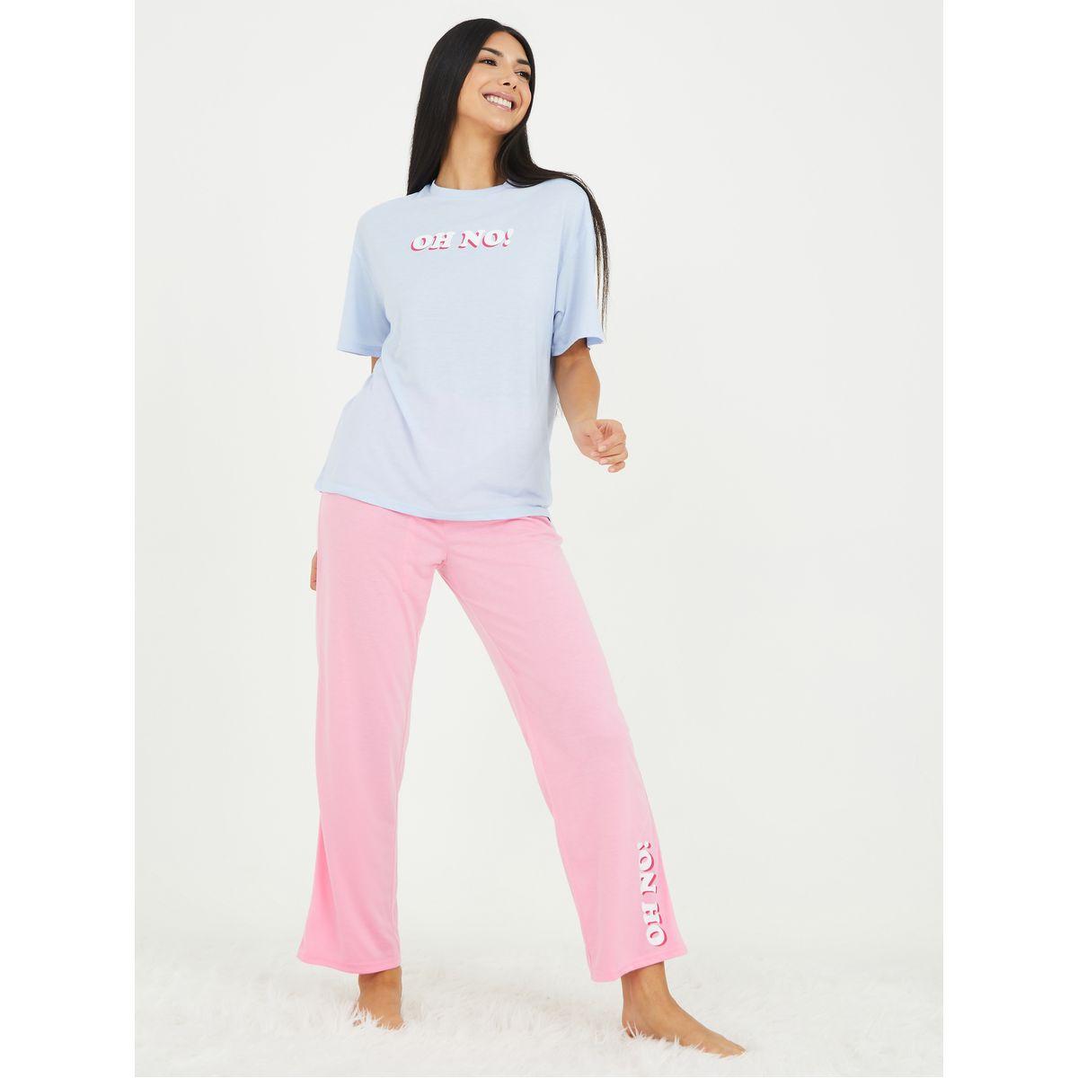 طقم بيجاما من ( تيشيرت + بنطال )-women-clothing-nightwear-pyjamas-longsets-image-2