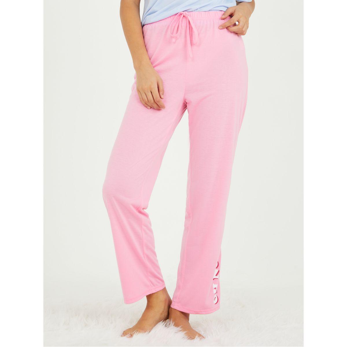Styli Unwind Oh No Slogan Print T-shirt and Pyjama Set-women-clothing-nightwear-pyjamas-longsets-image-5