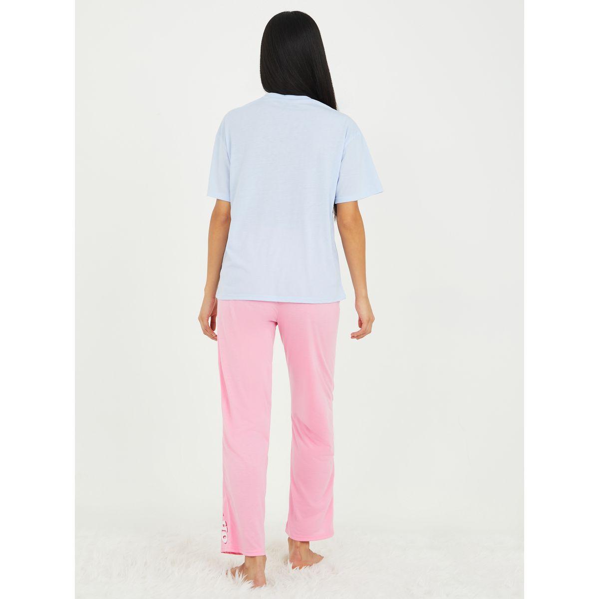 طقم بيجاما من ( تيشيرت + بنطال )-women-clothing-nightwear-pyjamas-longsets-image-6