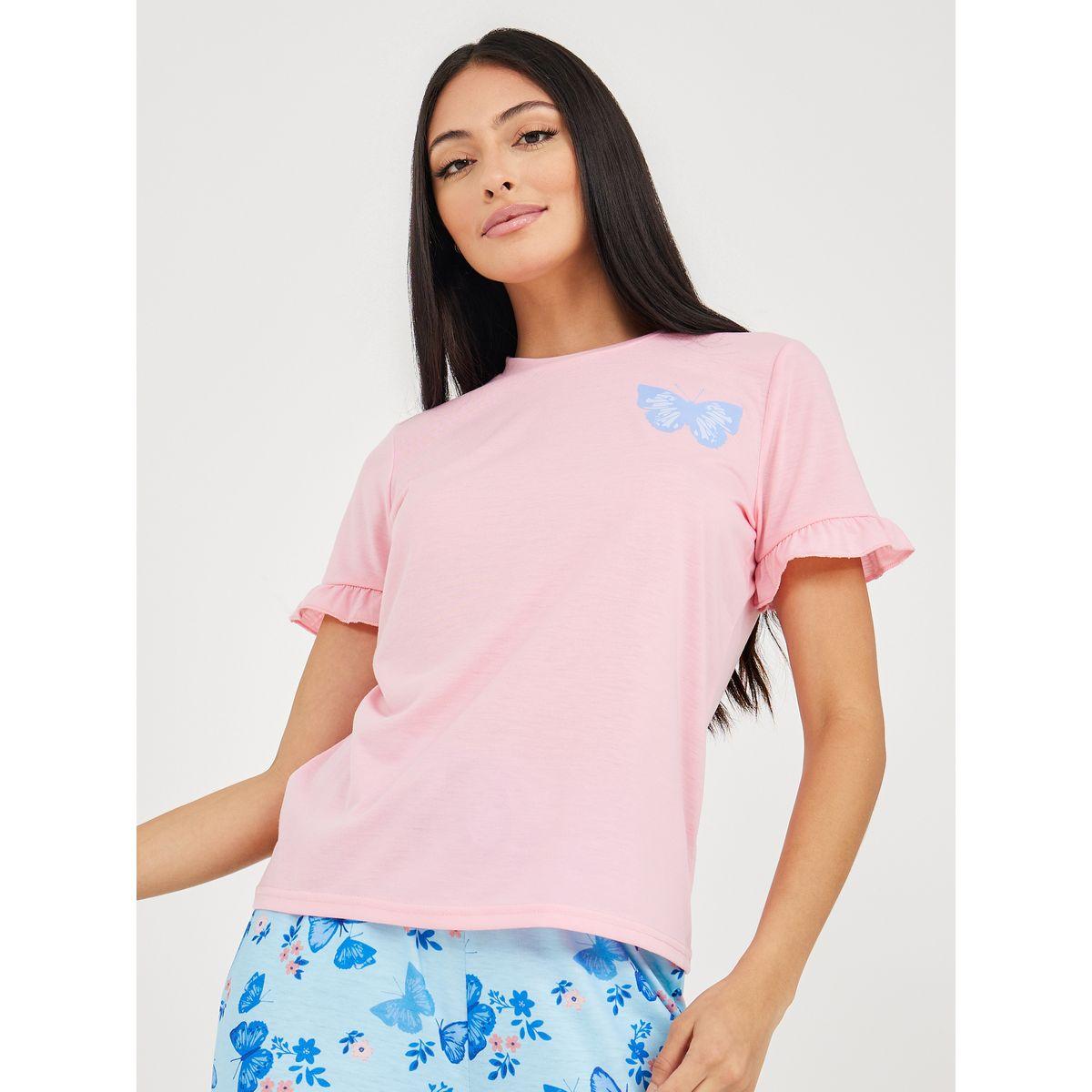 طقم بيجاما من ( بنطال + تيشيرت )-women-clothing-nightwear-pyjamas-longsets-image-3