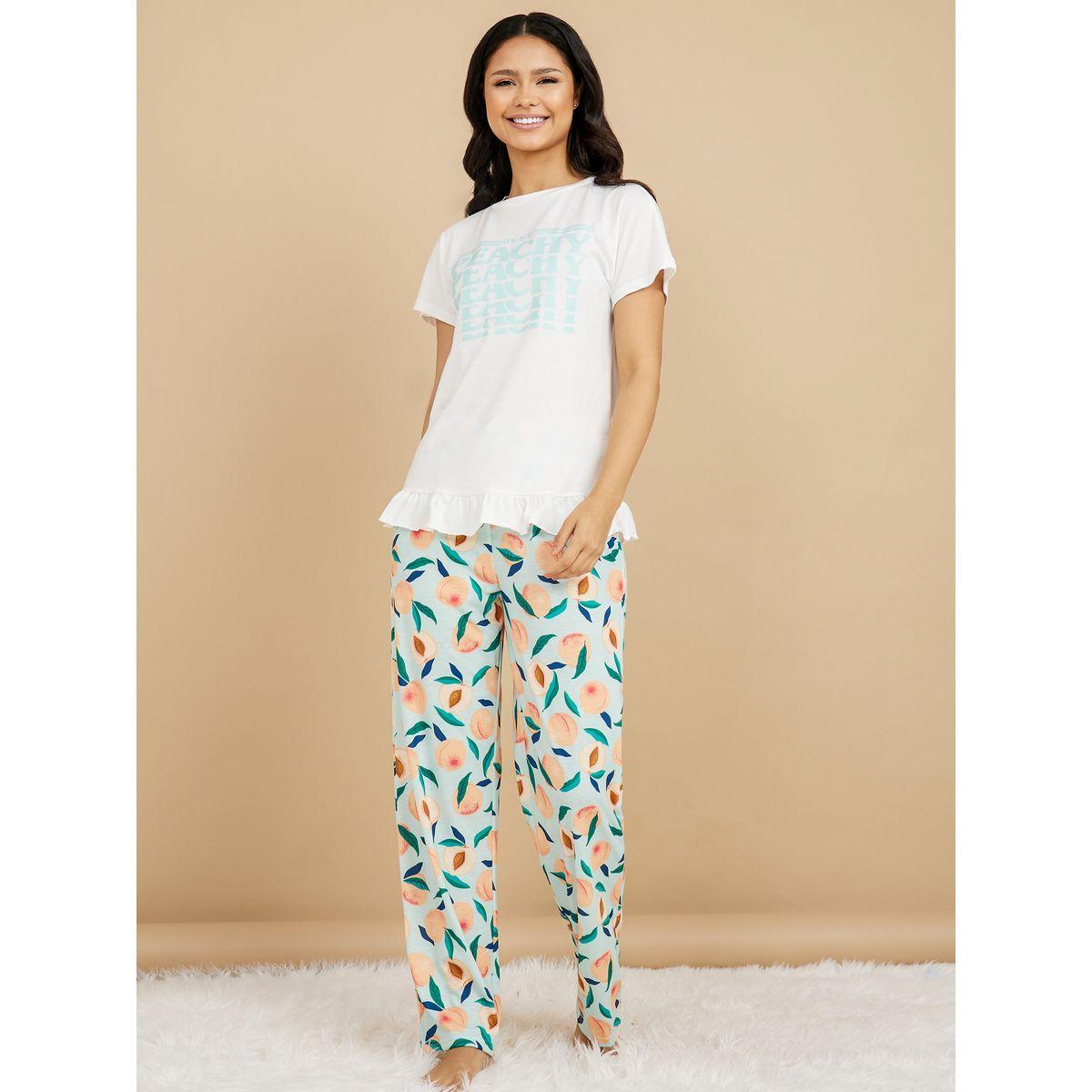 طقم بيجاما من ( تيشيرت + بنطال )-women-clothing-nightwear-pyjamas-longsets-image-1