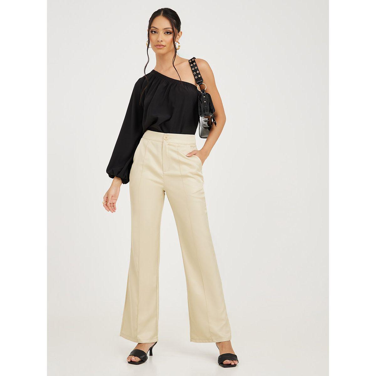 Styli Front Seam Detail Wide Leg Trouser-women-clothing-bottoms-trousers-image-2