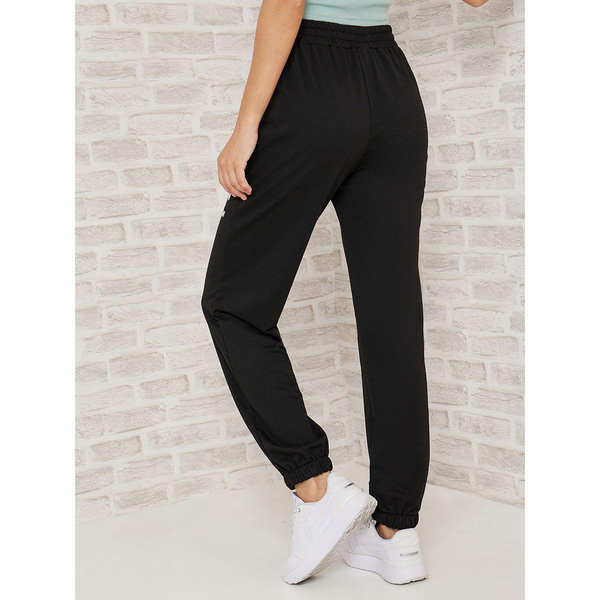 Styli Slogan Print Relaxed Fit Cuffed Jogger-women-clothing-bottoms-joggers-image-5