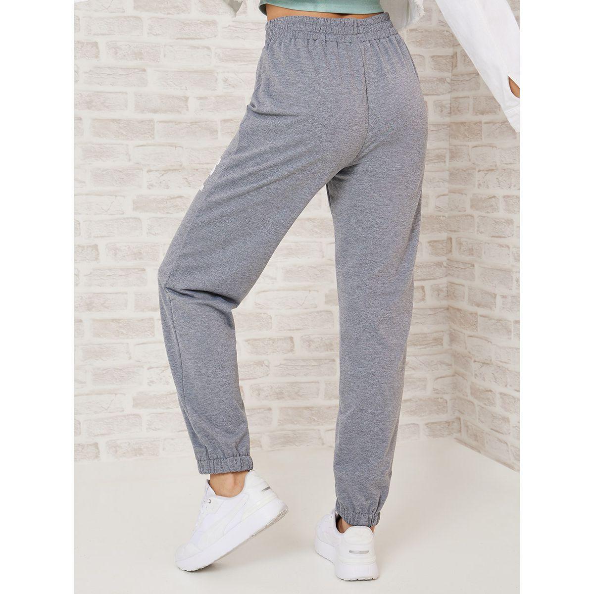 Styli Slogan Print Relaxed Fit Cuffed Jogger-women-clothing-bottoms-joggers-image-4